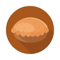 bread pie tasty menu bakery food product block and flat icon vector