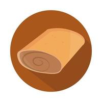 rollo de pan delicioso menú panadería bloque de productos alimenticios e icono plano vector