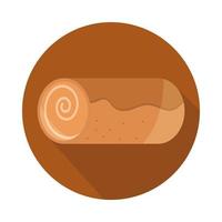 rollo de pan pastel menú panadería bloque de productos alimenticios e icono plano vector