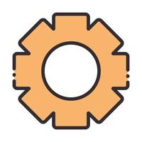 gear cogwheel mechanism line and fill design icon vector