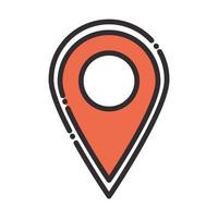 social media gps navigation pointer digital internet network communicate technology line and fill design icon vector