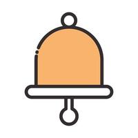 bell jingle line and fill design icon vector