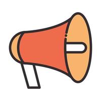 social media speaker marketing digital internet network communicate technology line and fill design icon vector