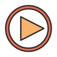 social media video player button digital internet network communicate technology line and fill design icon vector