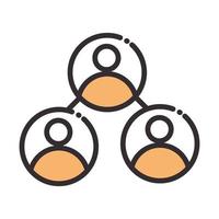social media people connection digital internet network communicate technology line and fill design icon vector