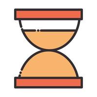 hourglass clock time line and fill design icon vector