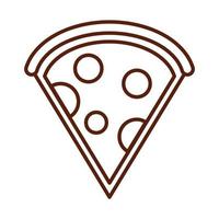 fast food slice pizza dinner and menu tasty meal and unhealthy line style icon vector