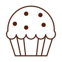 sweet cupcake fast food dinner and menu tasty meal and unhealthy line style icon vector