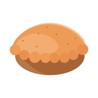 bread pie tasty menu bakery food product flat style icon vector