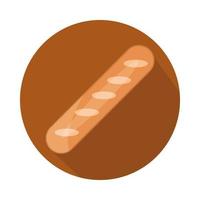 pan baguette menú panadería bloque de productos alimenticios e icono plano vector