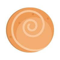 rollo de pan bollo menú fresco panadería producto alimenticio estilo plano icono vector