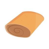 rollo de pan delicioso menú panadería producto alimenticio icono de estilo plano vector