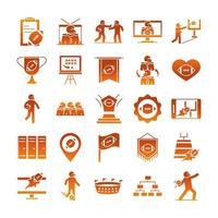 american football game sport professional and recreational icons set gradient design icon vector