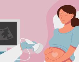 pregnant woman ultrasound vector