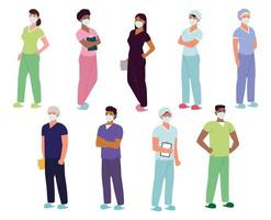 nurses healthcare staff vector