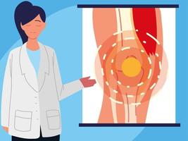 doctor woman rheumatology vector