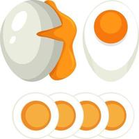 Set of soft and hard boiled egg vector