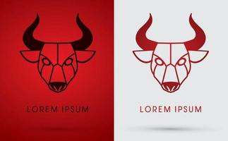 Bull with Big Horn Face vector