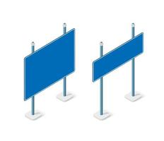 Road signs isometric set street object for highway vector