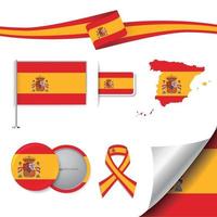 Spain Flag with elements vector