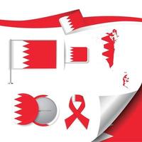 Bahrain Flag with elements vector