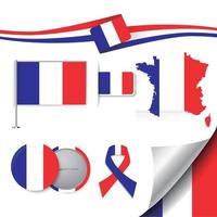 bandera de francia con elementos