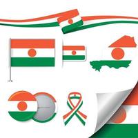 Niger Flag with elements vector