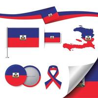 Haiti Flag with elements vector