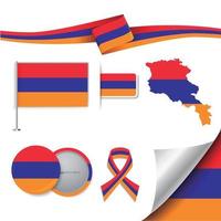 bandera de armenia con elementos vector