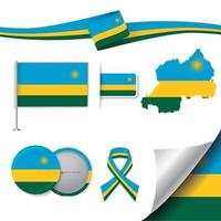 bandera de ruanda con elementos