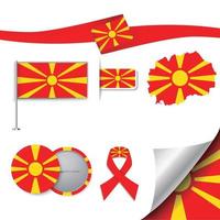 bandera de macedonia con elementos vector