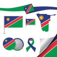 bandera de namibia con elementos vector