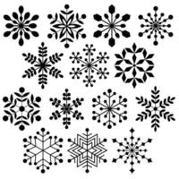 black silhouette snowflake shapes vector