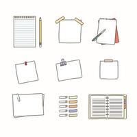 Different types of notes. hand drawn style vector design illustrations.