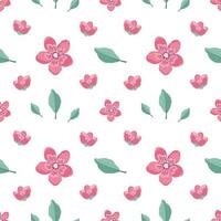 Cute stylish seamless pattern with sakura flowers and twigs. Spring print is suitable for textiles, wrapping paper, various designs vector