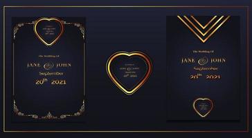 formas de amor tarjeta de invitación de boda vector