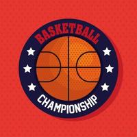 basketball championship, emblem, design with basketball ball vector