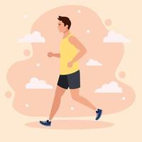 man running, man in sportswear jogging, male athlete, sporty person vector