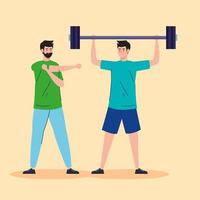 group of men practicing exercise, lifestyle sport vector