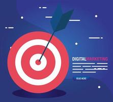 digital online marketing for business and social media marketing, target with arrow vector