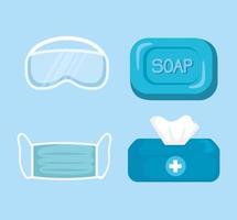 soap bar with foam, sanitizer cleaning concept vector