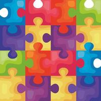 background of puzzle pieces icons vector