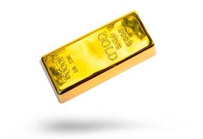 gold bar on white background photo