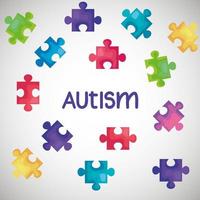 world autism day with puzzle pieces vector