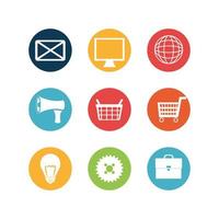 bundle of social media marketing icons vector