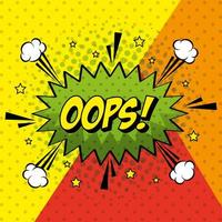 oops expression sign pop art style vector