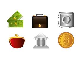 set of business commerce icons vector