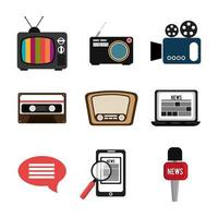 set of news information icons vector