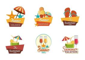 bundle of summer season labels vector