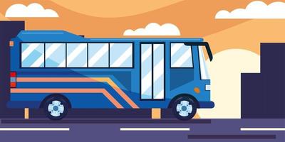 bus transport cityscape vector